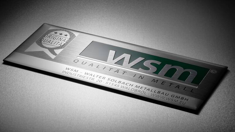 Logo aus Aluminium 3D für WSM