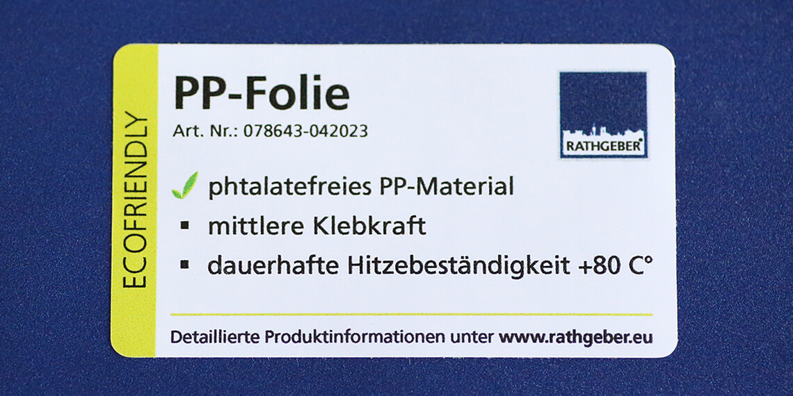 Ecofriendly | Neue umweltverträgliche Folie aus phtalatfreiem PP-Material | © RATHGEBER GmbH & Co. KG