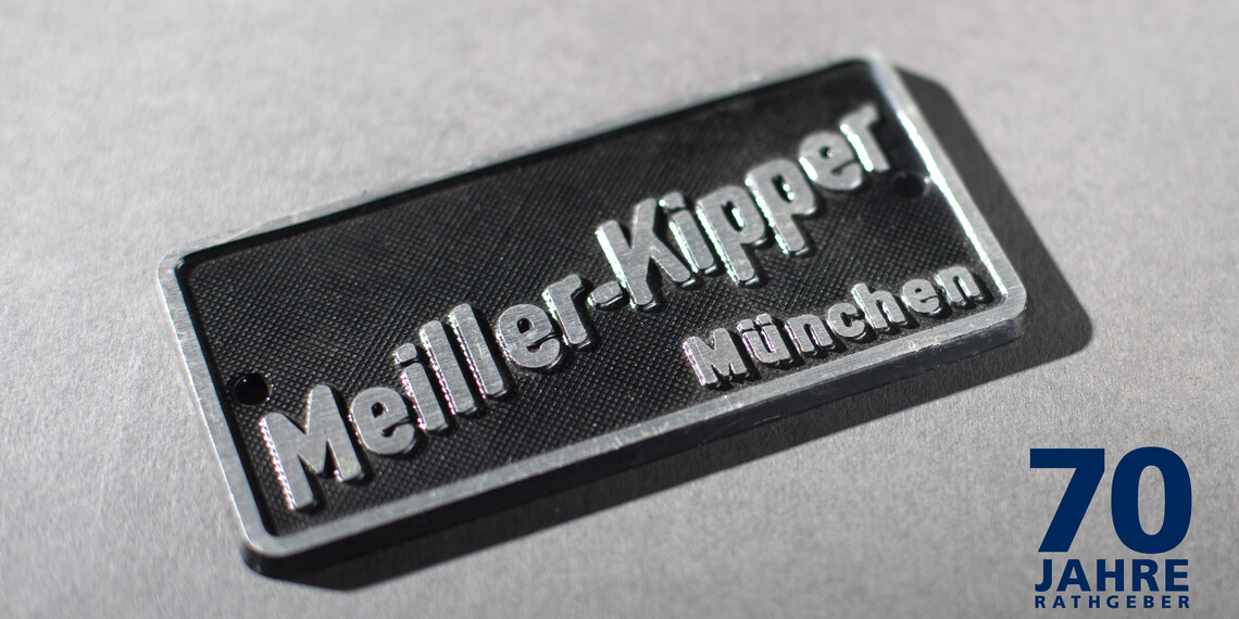 3D Aluminiumschild für Meiller Kipper